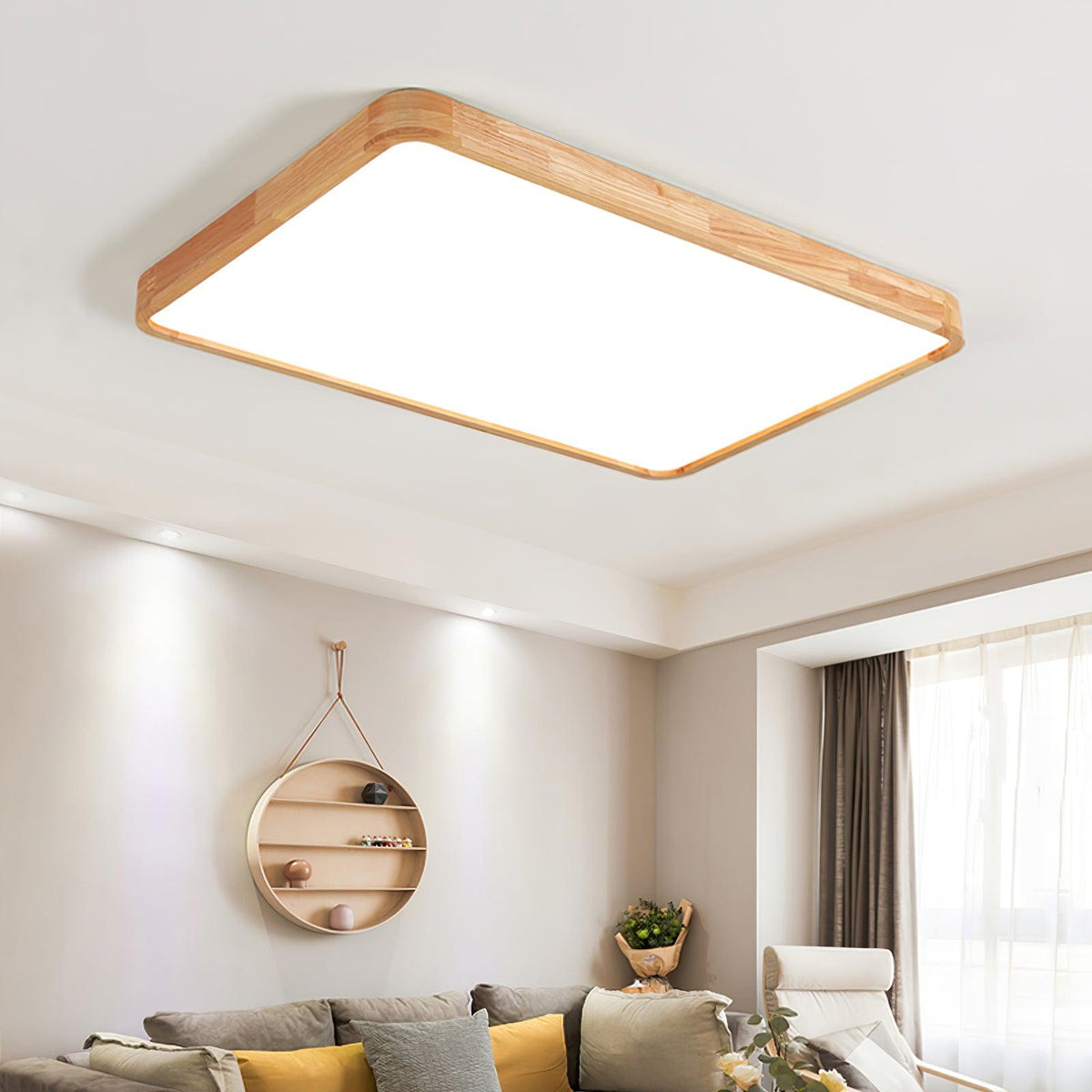 Natural Wood LED Pendant Light Fixture