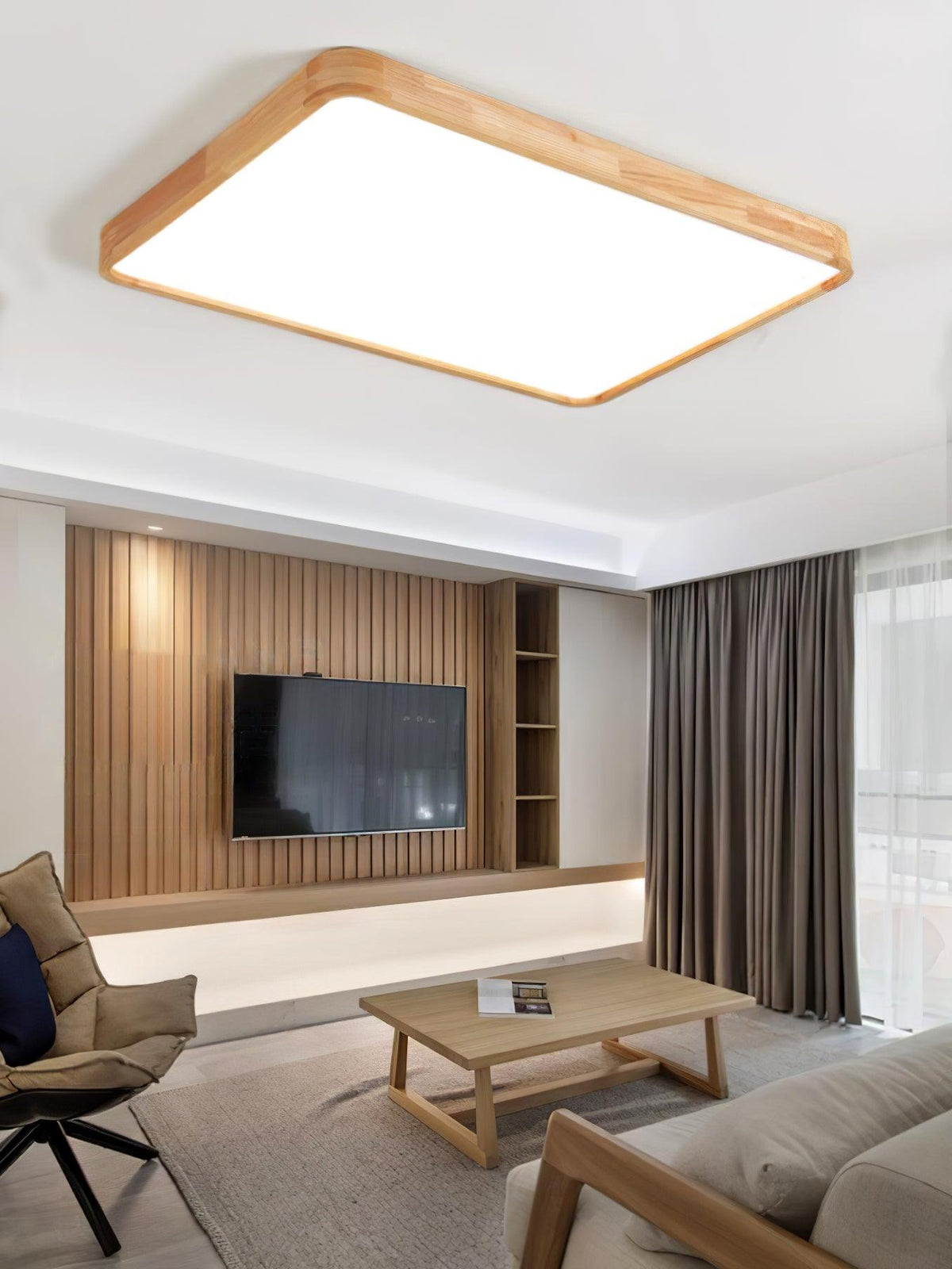 Natural Wood LED Pendant Light Fixture