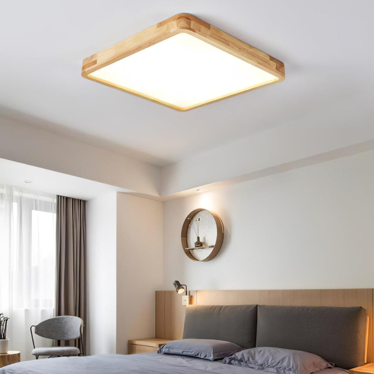 Natural Wood LED Pendant Light Fixture