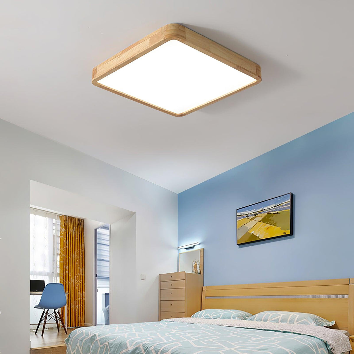 Natural Wood LED Pendant Light Fixture