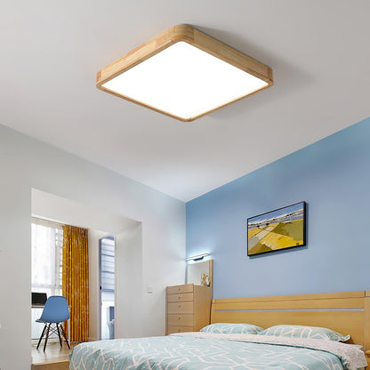 Natural Wood LED Pendant Light Fixture