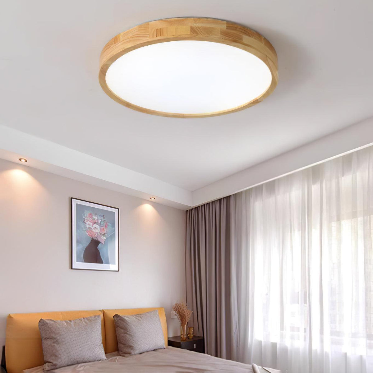 Natural Wood LED Pendant Light Fixture