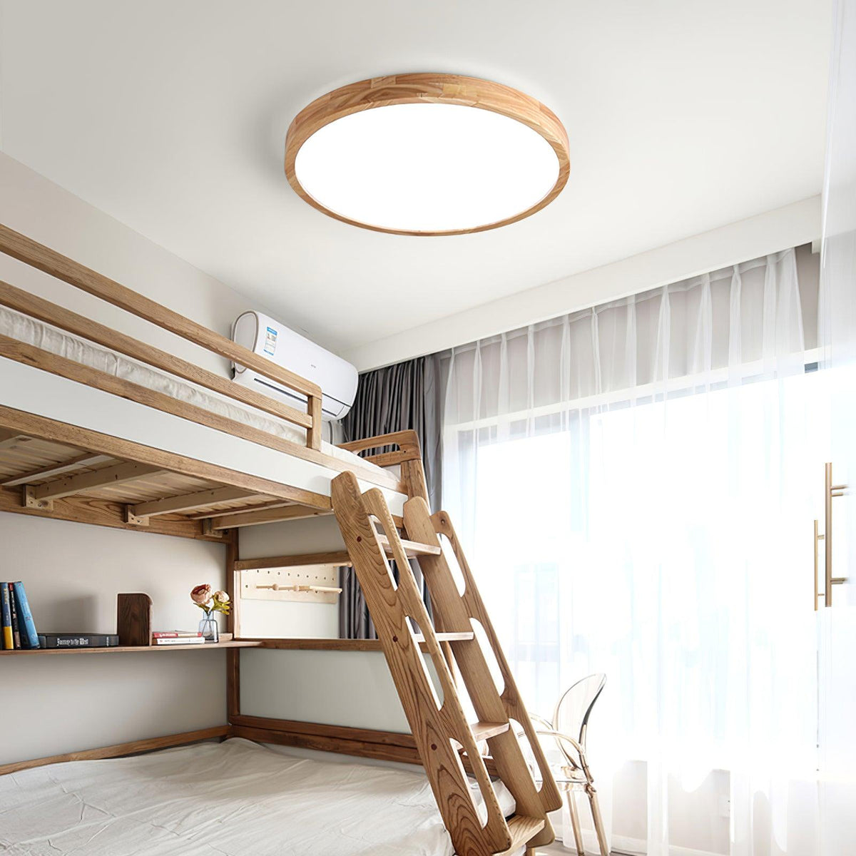 Natural Wood LED Pendant Light Fixture