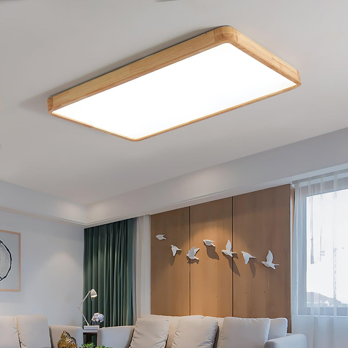 Natural Wood LED Pendant Light Fixture