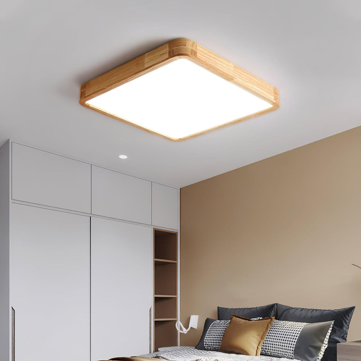 Natural Wood LED Pendant Light Fixture