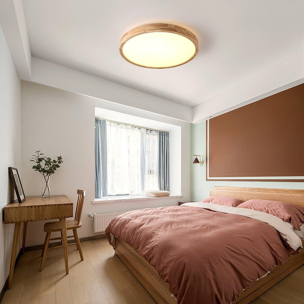 Natural Wood LED Pendant Light Fixture
