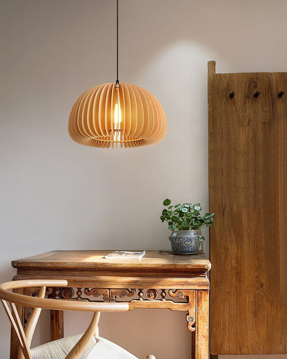Rustic Autumn Hanging Wooden Pendant Light