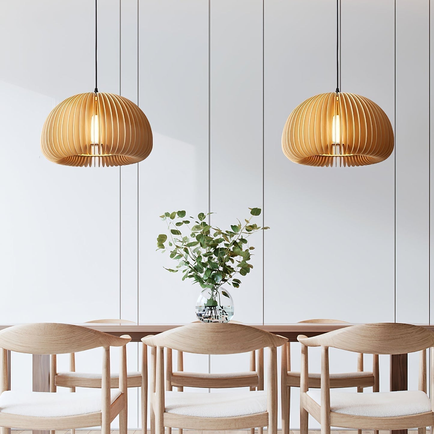 Rustic Autumn Hanging Wooden Pendant Light