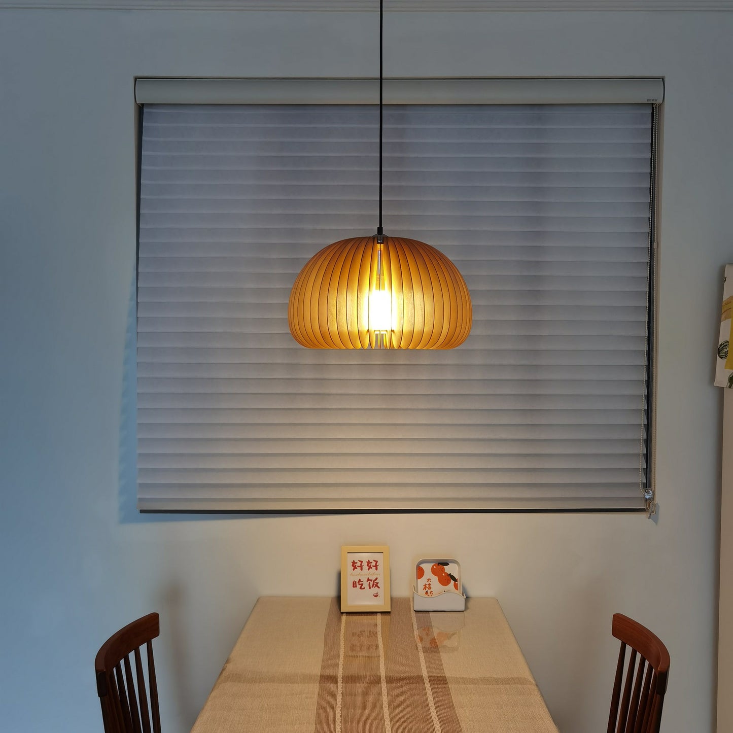 Rustic Autumn Hanging Wooden Pendant Light