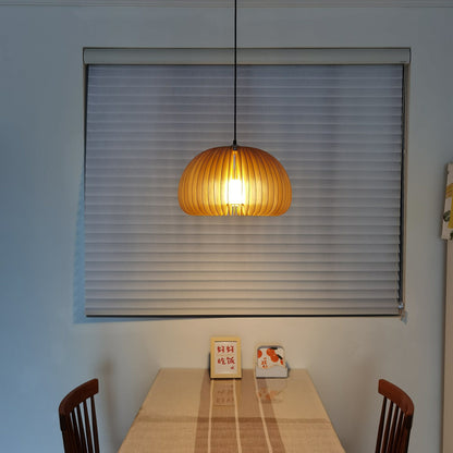 Rustic Autumn Hanging Wooden Pendant Light