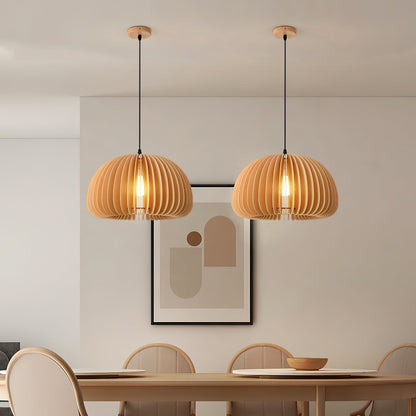 Rustic Autumn Hanging Wooden Pendant Light