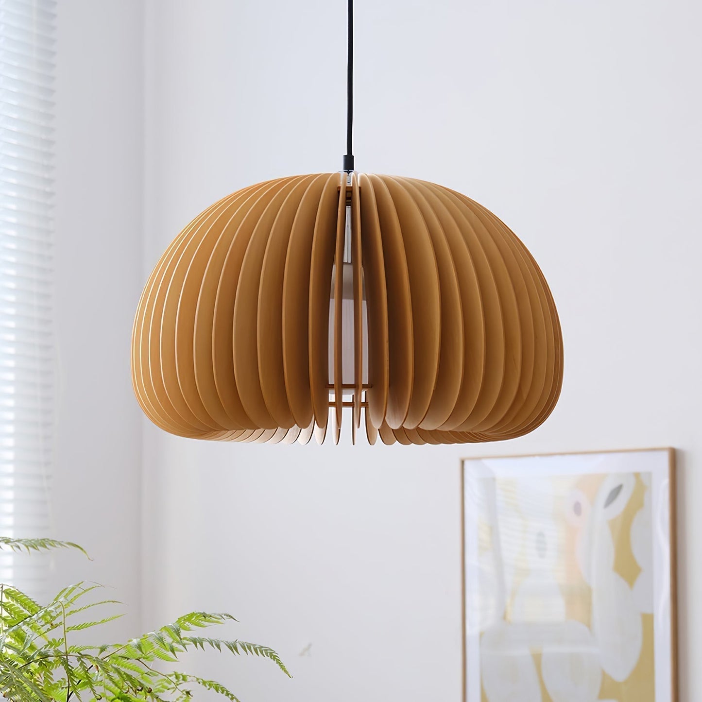 Rustic Autumn Hanging Wooden Pendant Light