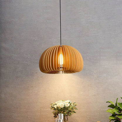 Rustic Autumn Hanging Wooden Pendant Light