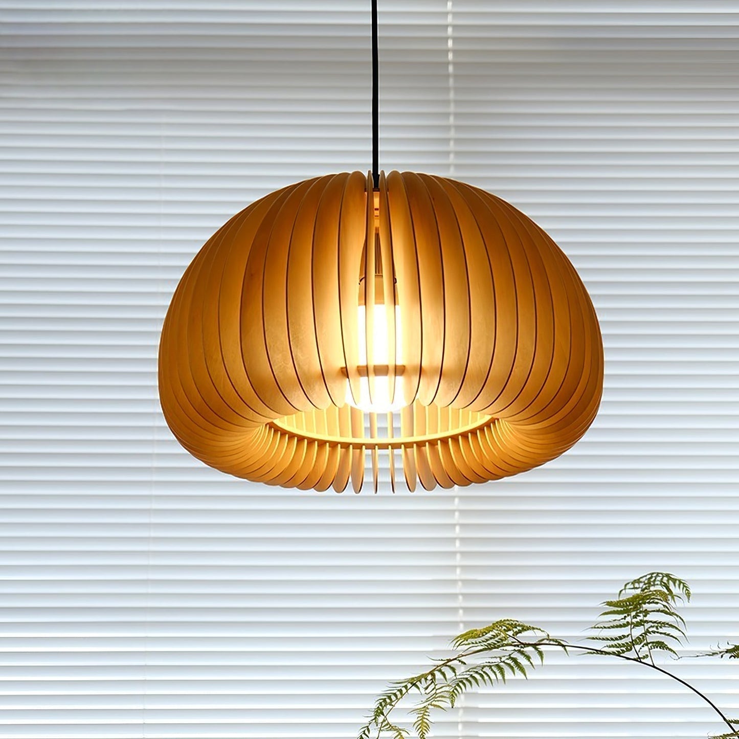 Rustic Autumn Hanging Wooden Pendant Light