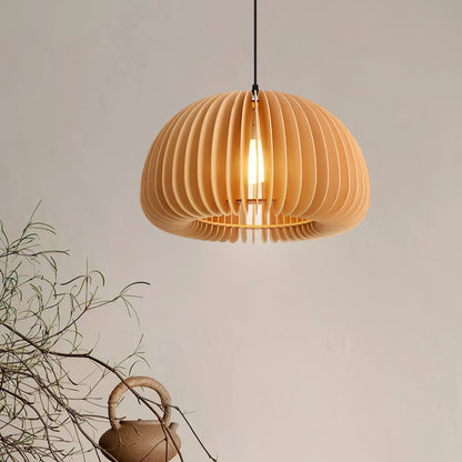 Rustic Autumn Hanging Wooden Pendant Light