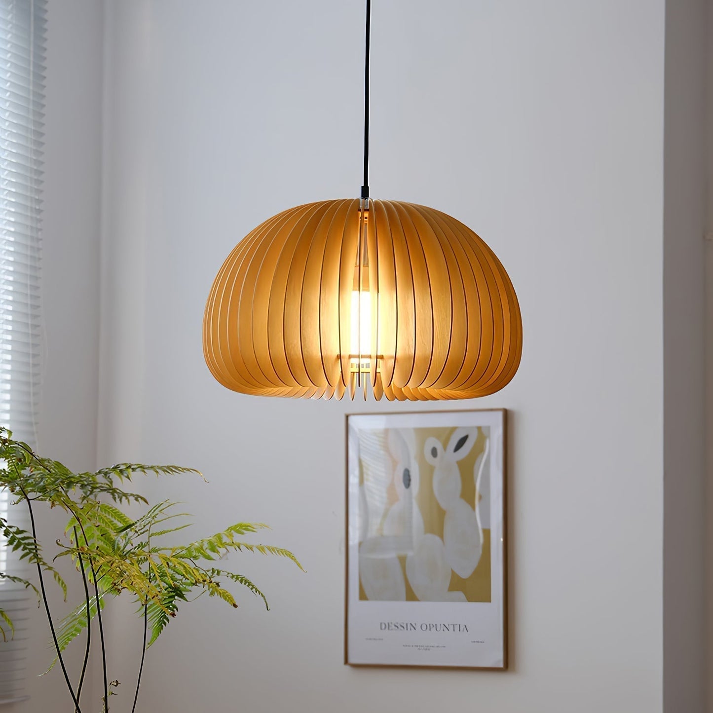 Rustic Autumn Hanging Wooden Pendant Light