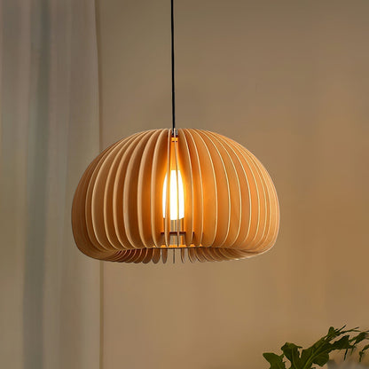 Rustic Autumn Hanging Wooden Pendant Light