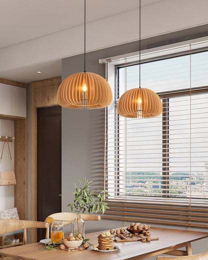 Rustic Autumn Hanging Wooden Pendant Light