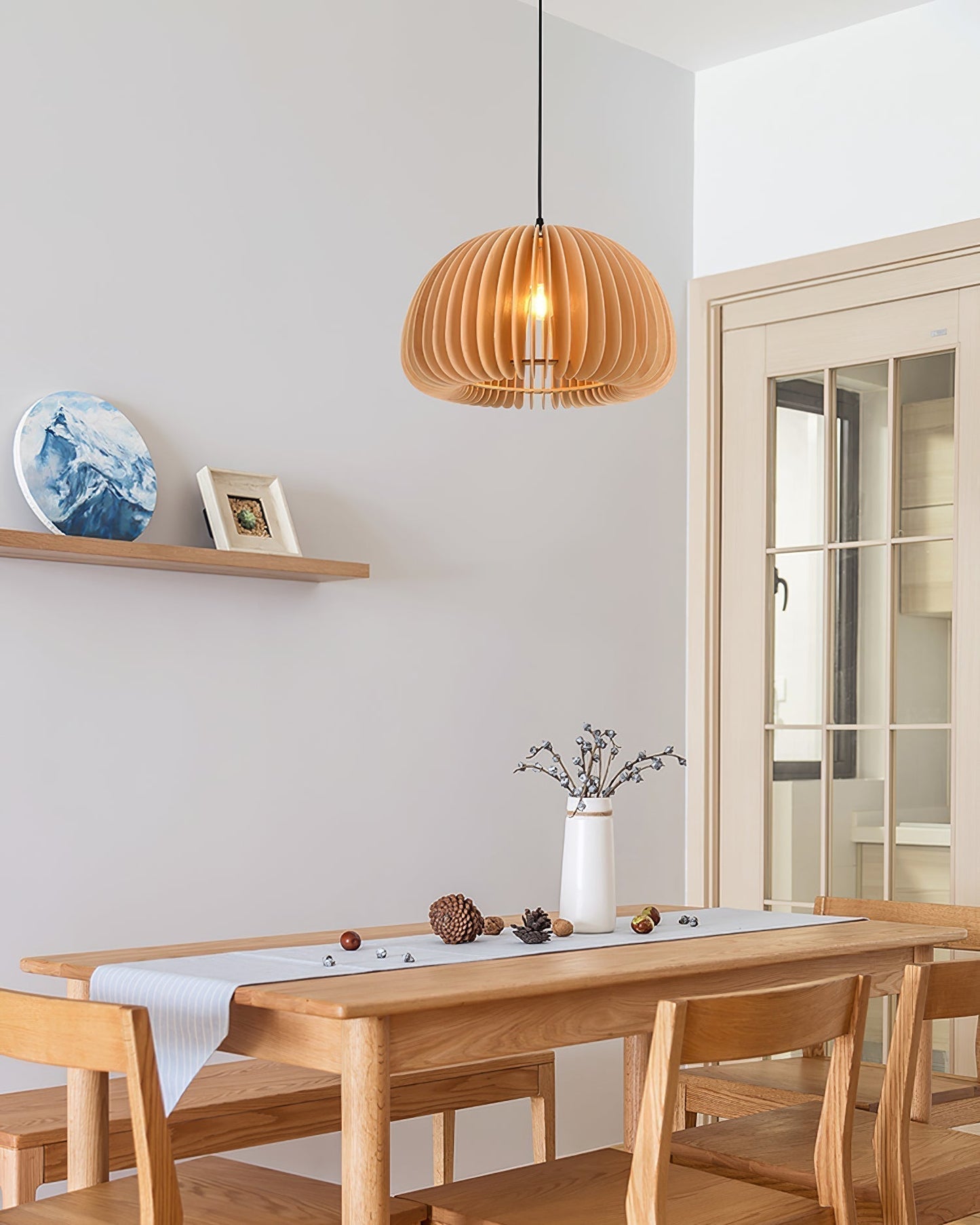 Rustic Autumn Hanging Wooden Pendant Light