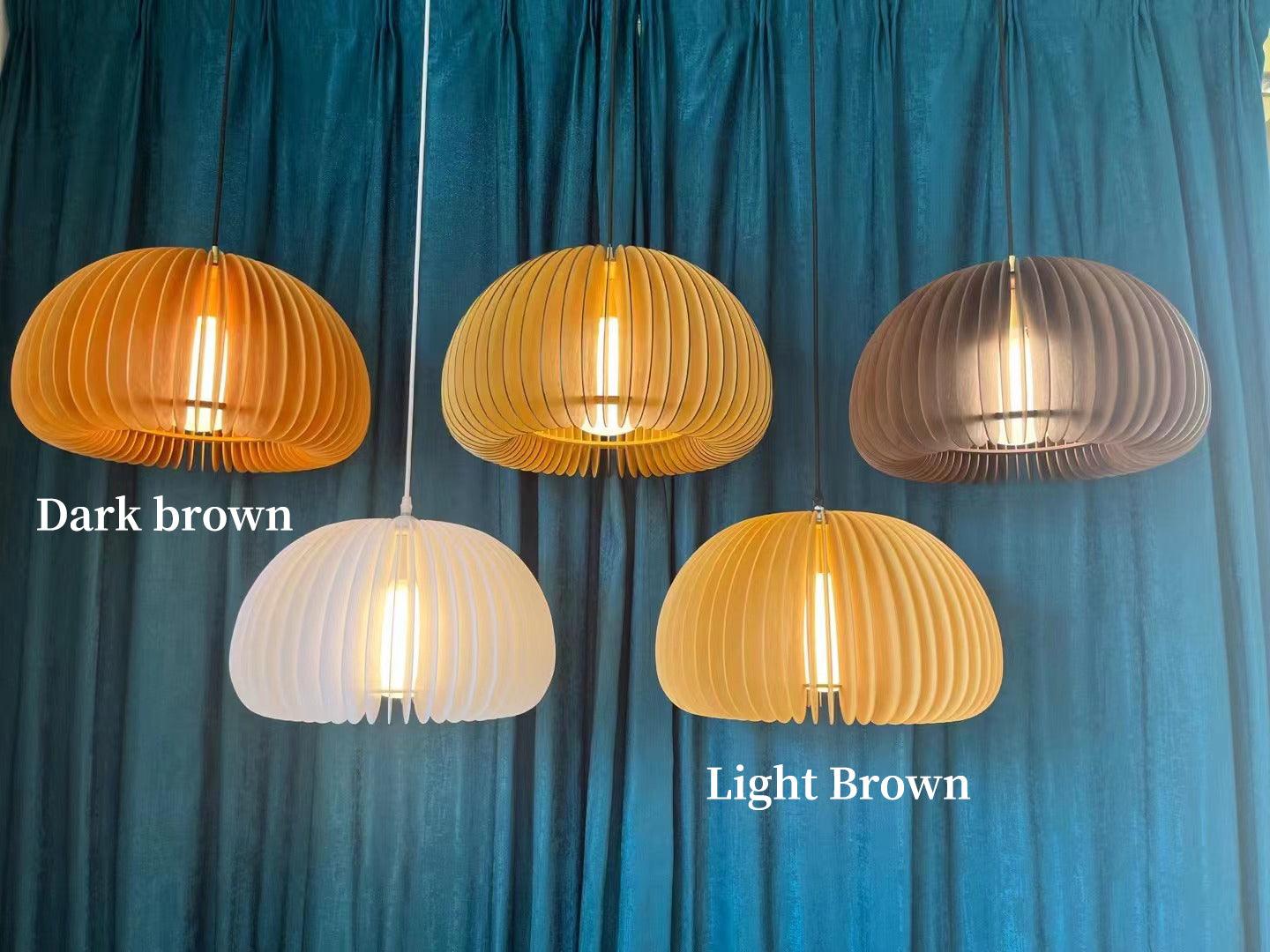 Rustic Autumn Hanging Wooden Pendant Light