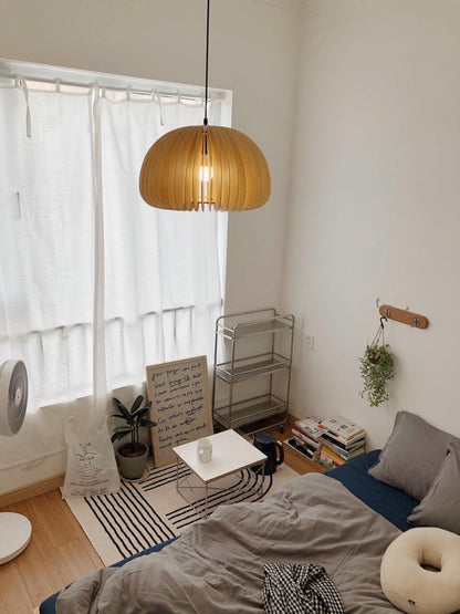 Rustic Autumn Hanging Wooden Pendant Light