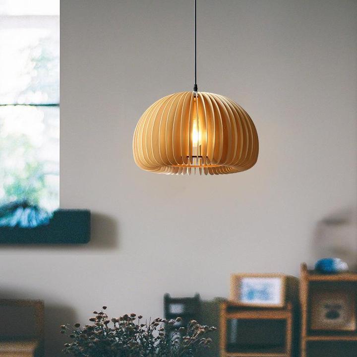 Rustic Autumn Hanging Wooden Pendant Light