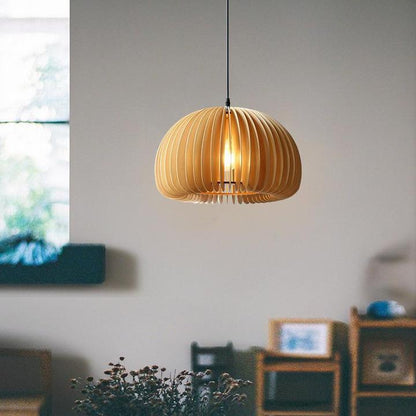 Rustic Autumn Hanging Wooden Pendant Light