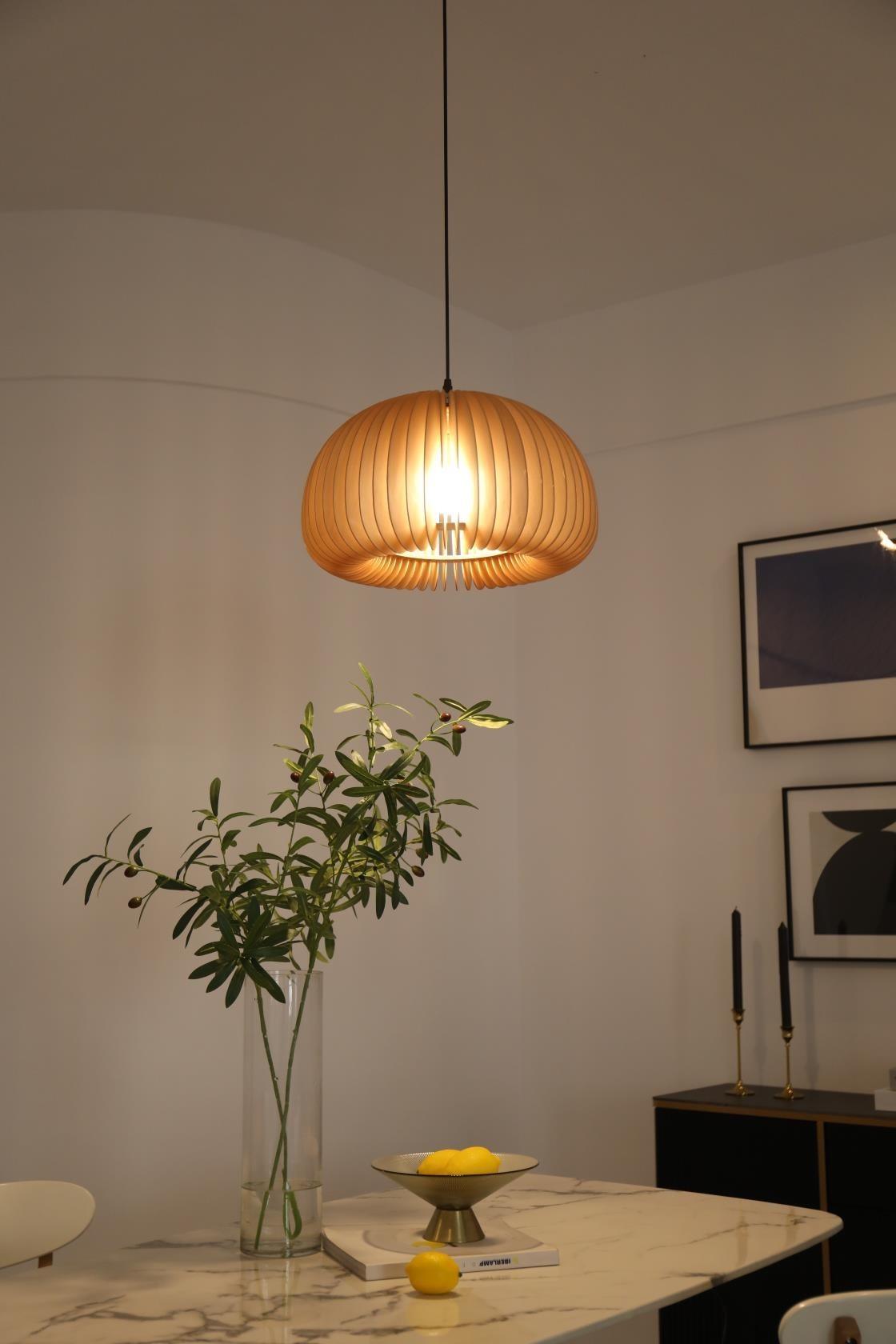 Rustic Autumn Hanging Wooden Pendant Light
