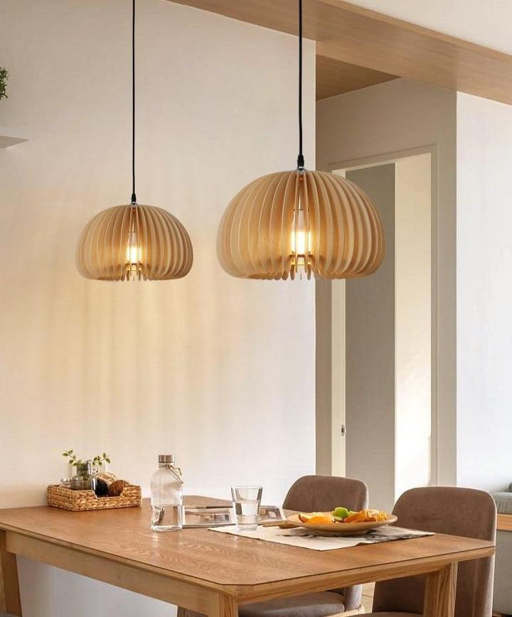 Rustic Autumn Hanging Wooden Pendant Light
