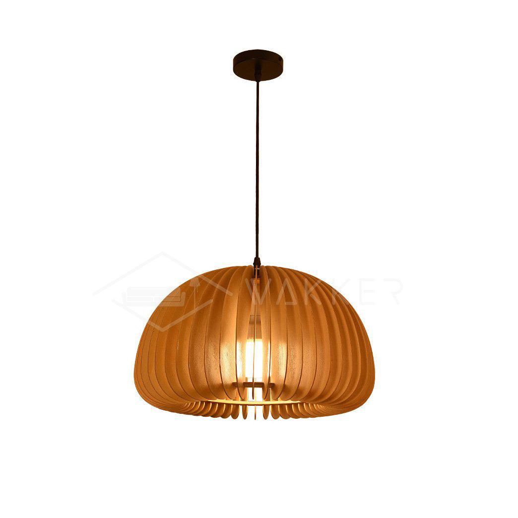 Rustic Autumn Hanging Wooden Pendant Light