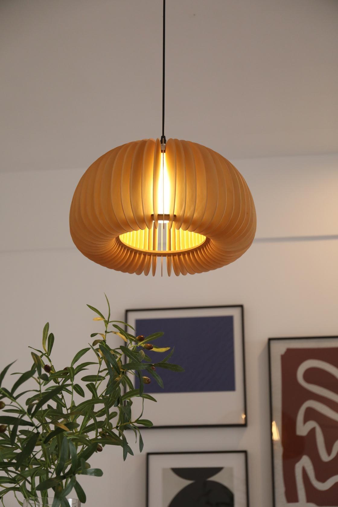 Rustic Autumn Hanging Wooden Pendant Light