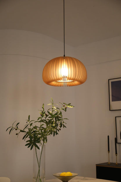 Rustic Autumn Hanging Wooden Pendant Light