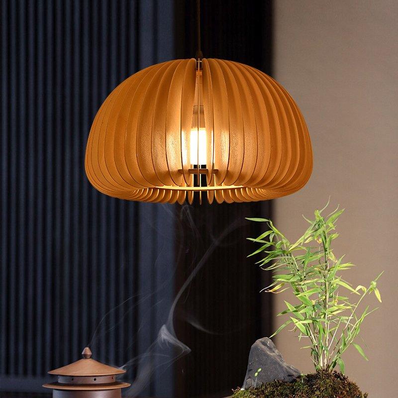 Rustic Autumn Hanging Wooden Pendant Light