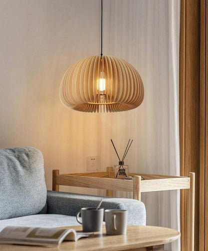 Rustic Autumn Hanging Wooden Pendant Light