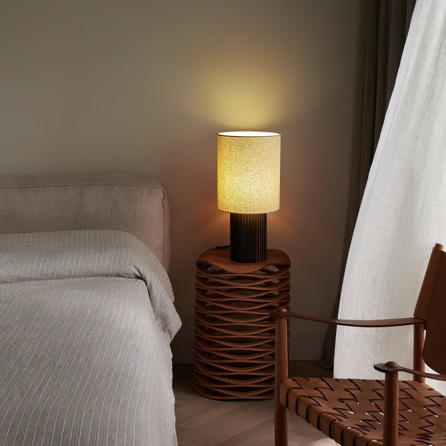Rustic Wooden Floor Lamp