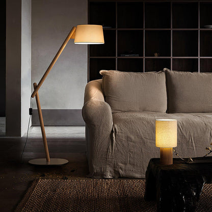 Rustic Wooden Floor Lamp