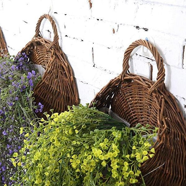 Natural Fiber Hanging Basket Planter