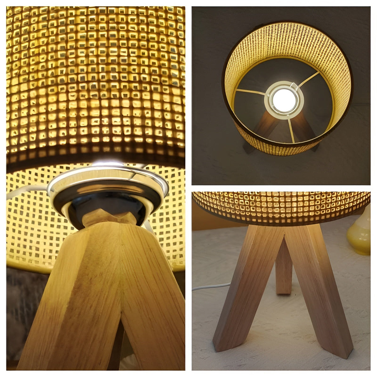 Eco Friendly Woven Rattan Table Lamp with USB and LED