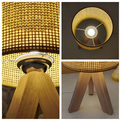 Eco Friendly Woven Rattan Table Lamp with USB and LED