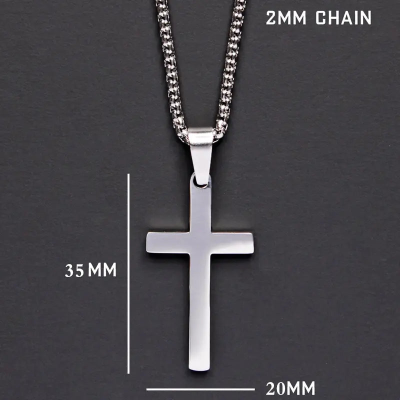 Simple Cross Chain Men's Necklace
