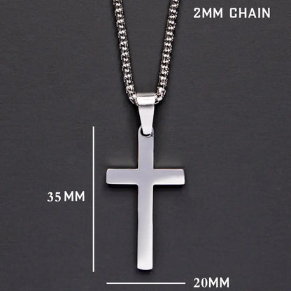 Simple Cross Chain Men's Necklace