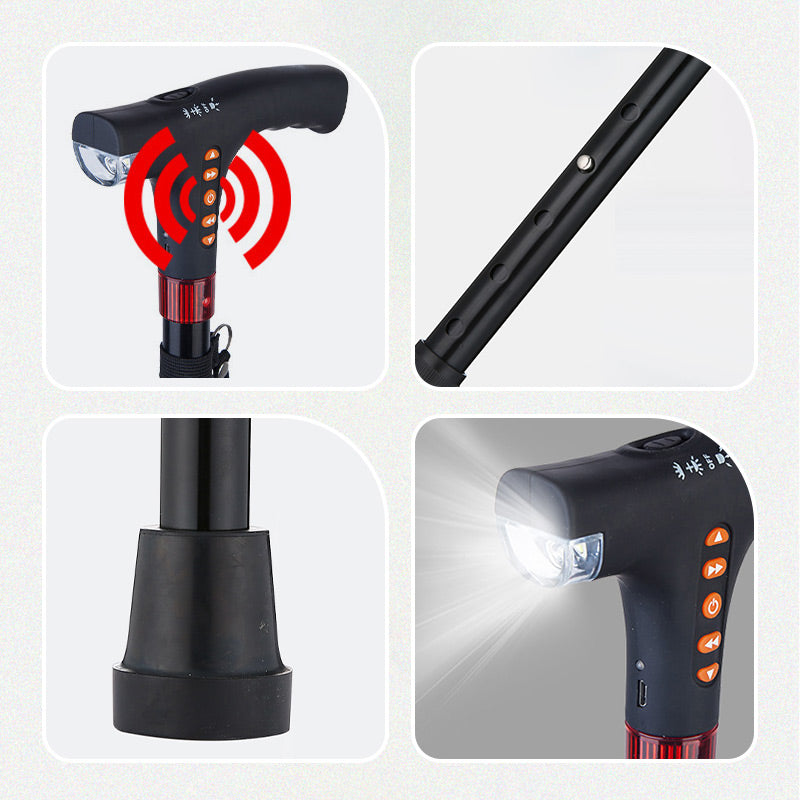 Safety Walking Stick with LED Light and Alarm
