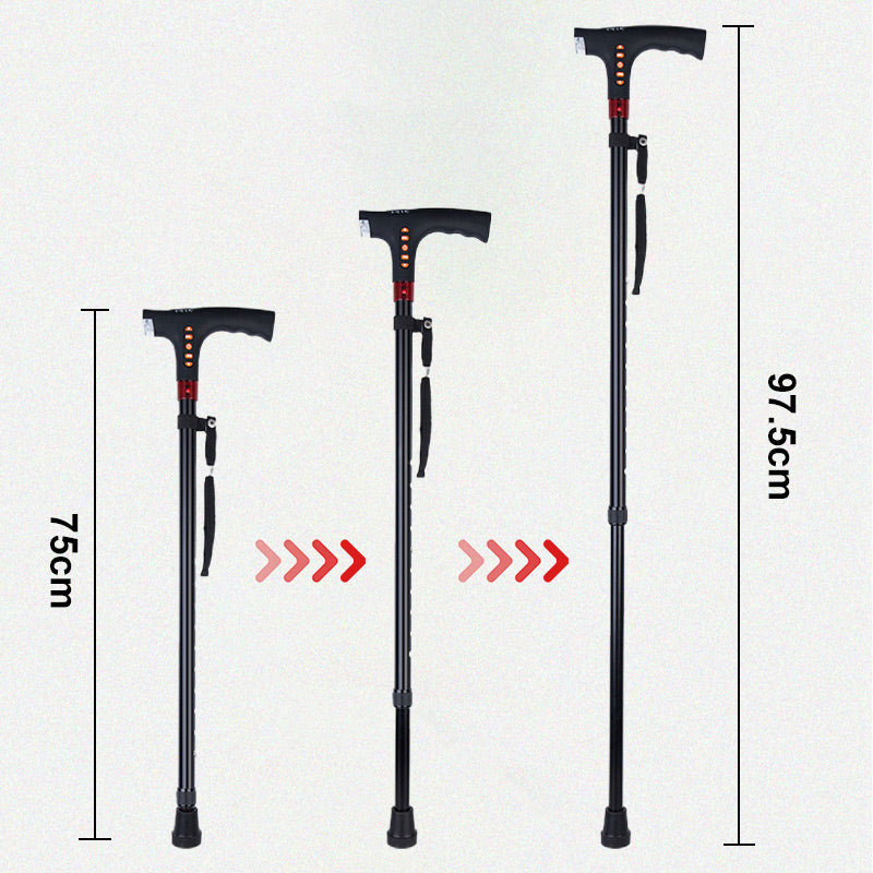 Safety Walking Stick with LED Light and Alarm