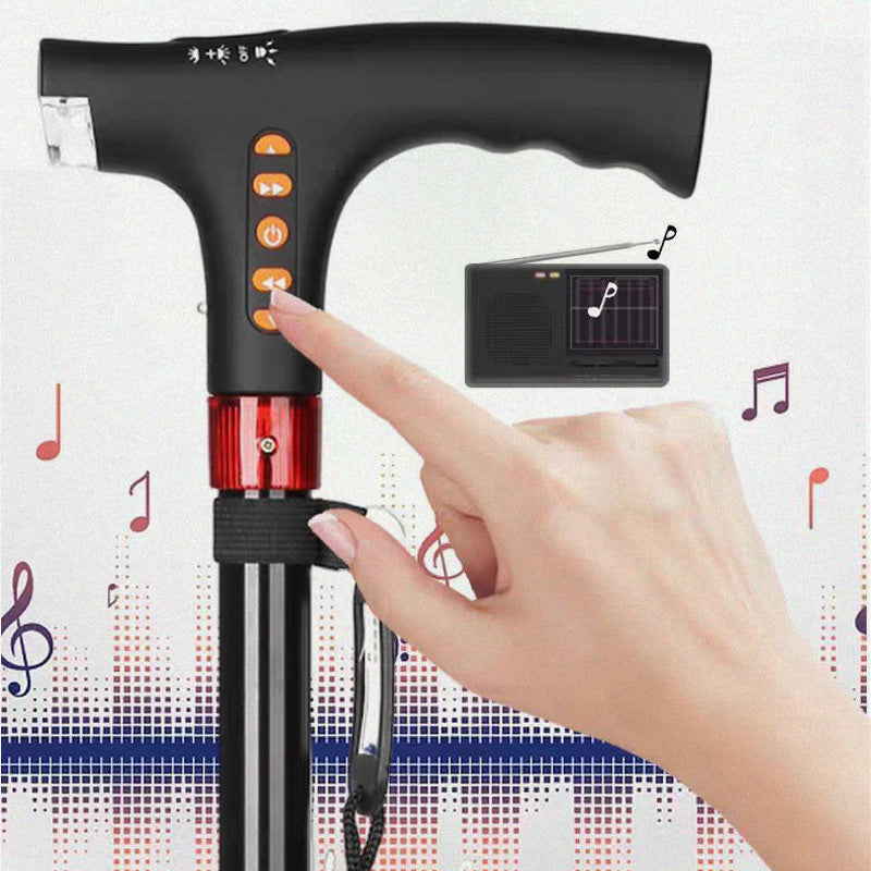 Safety Walking Stick with LED Light and Alarm
