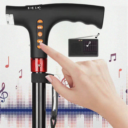 Safety Walking Stick with LED Light and Alarm