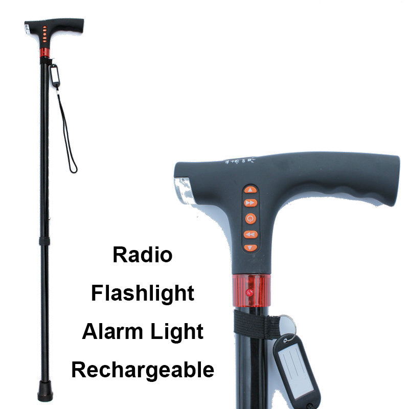 Safety Walking Stick with LED Light and Alarm