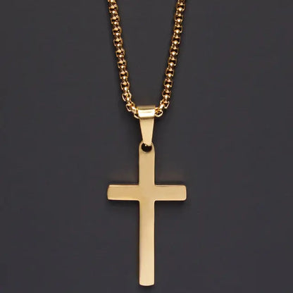 Simple Cross Chain Men's Necklace