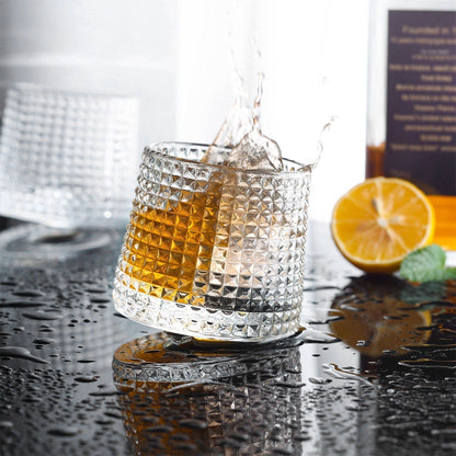 Premium Rotating Whiskey Glass Set