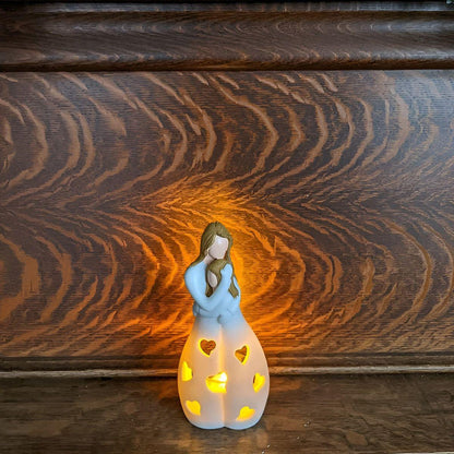 Warm Mother Daughter Figure Candle Holder
