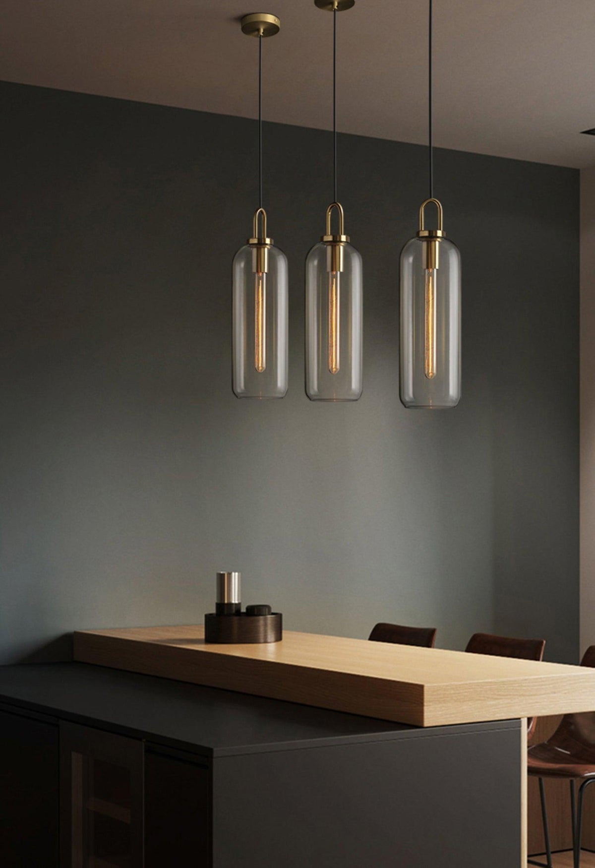 Sleek Glass Pendant Light Modern Ceiling Fixture